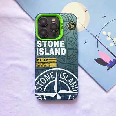 📱 Coque iPhone Stone Island Verte Modèles X XS XR - 11 à 17 Plus Pro Max
