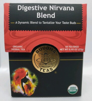 Buddha Teas Certified Organic Digestive Nirvana Blend Herbal Tea 18 Tea Bags