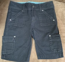 GIRLS MUDD SHORTS SIZE 12 BLACK STRETCH MULTI POCKET SUPER CUTE