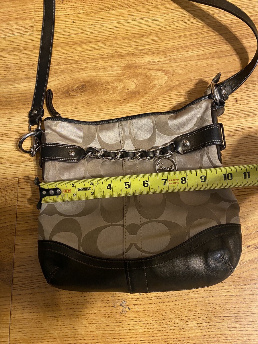 バッグ Coach Handbag Rank AB COACH Signature Embossed Gunmetal Shoulder Bag #29739 – ALL