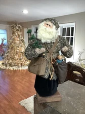 RARE Primitive HANDMADE Folk Art Christmas Old World Santa Claus Doll 19”