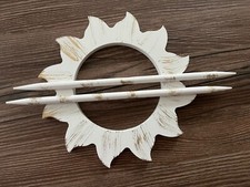 Gardinen-Raffhalter aus Holz, Weiß/Gold, Durchmesser 10 cm