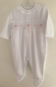 white zip sleepsuit
