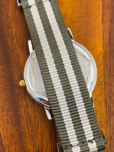 Croton Men's Watch Quartz Gold/ Silver Tone Publix Dial Date 34mm - New Battery - Picture 3 of 5