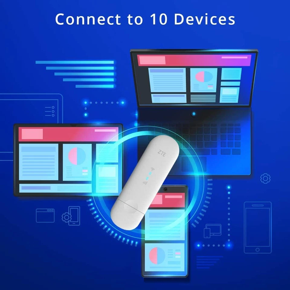 ZTE MF79U Surfstick CAT4 4G LTE WLAN-USB-Modem 150 Mbit/s Weiß - Bild 3 von 4