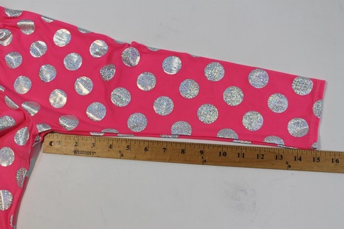 Girls Pink Glitter Silver Polka Dot Leggings Pants Made in USA NEW 6 - Picture 5 of 5