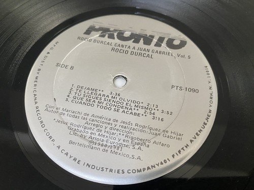 ROCIO DURCAL "Canta A Juan Gabriel Vol 5" 1981 EX LP w/Shrink PTS-1090 Pronto - Picture 15 of 15