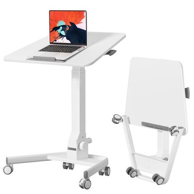 JYLH JOYSEEKER Foldable Mobile Standing Desk, 90 Tiltable 28.7'', White