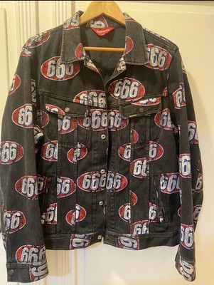 Supreme 666 Black Denim Trucker Jacket SS17 Size Large | eBay