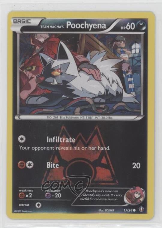 Team Magma's Poochyena Pokémon XY Double Crisis #17 03rx