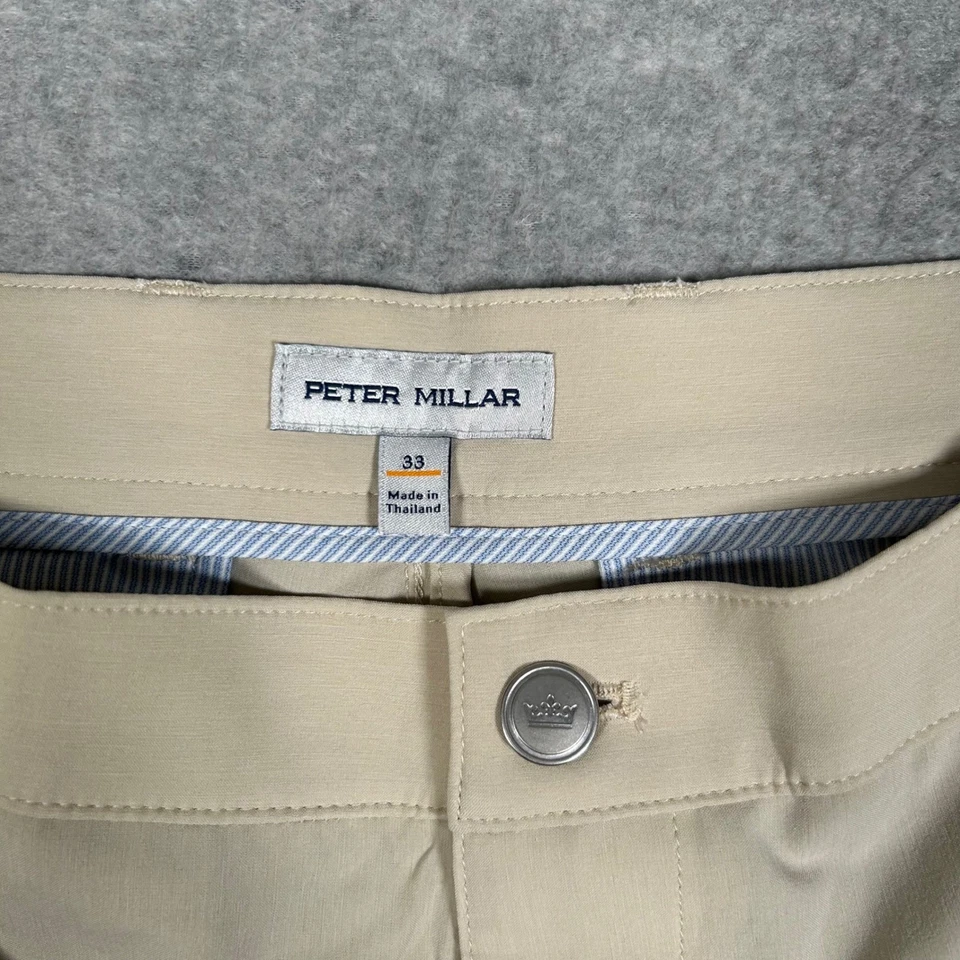 Pantalones Cortos Peter Millar Para Hombre 33 Sand Shackleford Performance Híbrido 9" Golf NUEVOS NUEVOS CON ETIQUETAS Foto 3 de 4
