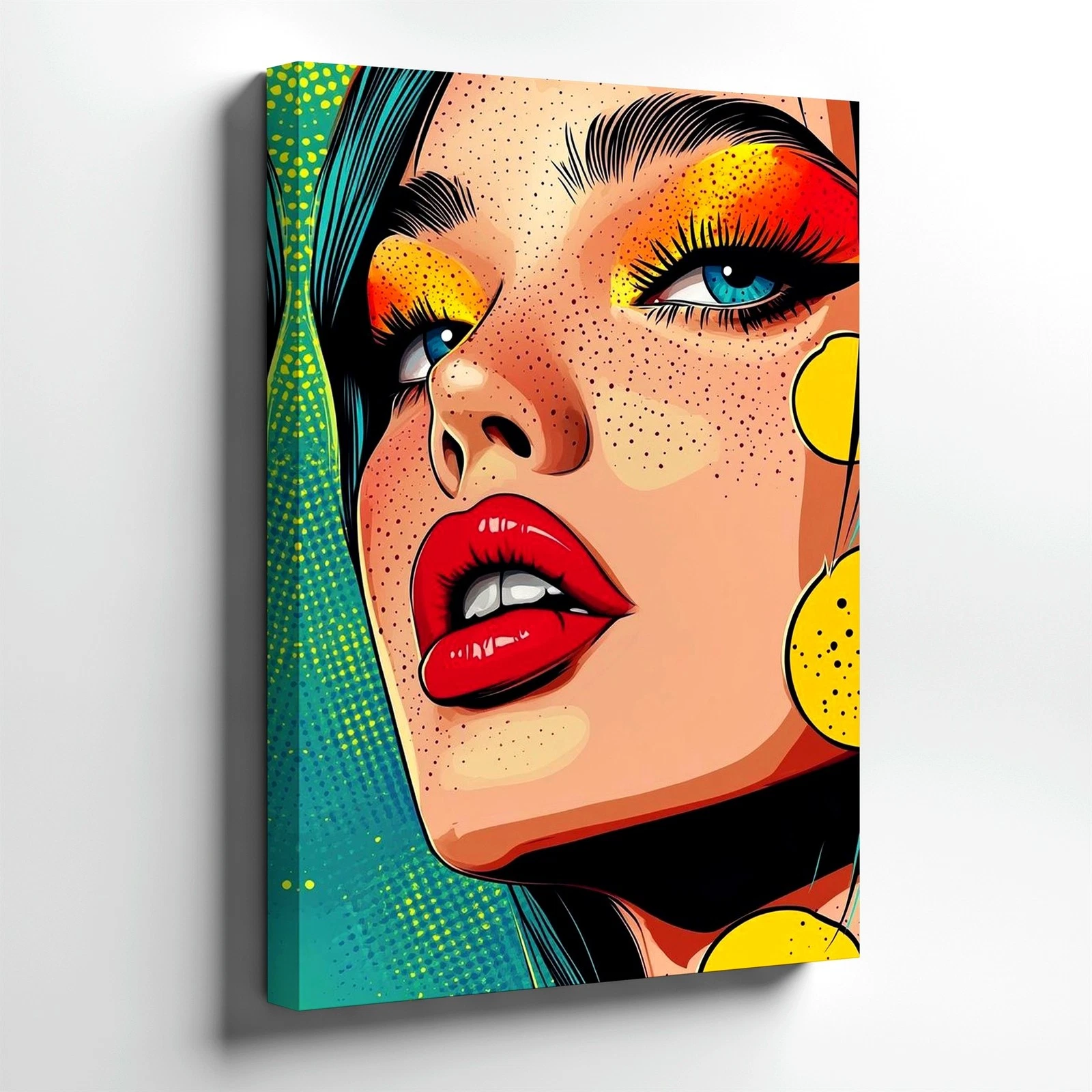 Wall Art Pop Art Woman Portrait Canvas Print Colorful Face Modern Home Decor