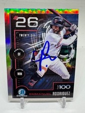 2025 Bowman Top 100 BTP-26 Emmanuel Rodriguez Twins SIGNED MLB Baseball Card