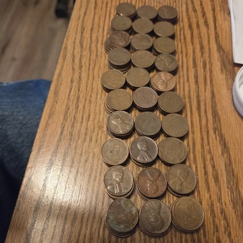 (1) lb Pound of Wheat pennies cents 150 copper pennies 1940s 1950s P and D