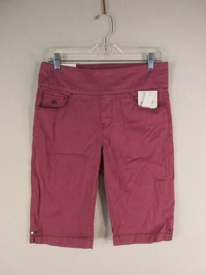 Gloria Vanderbilt Bermuda Shorts Womens 4 All Around Slimming Effect Burgundy