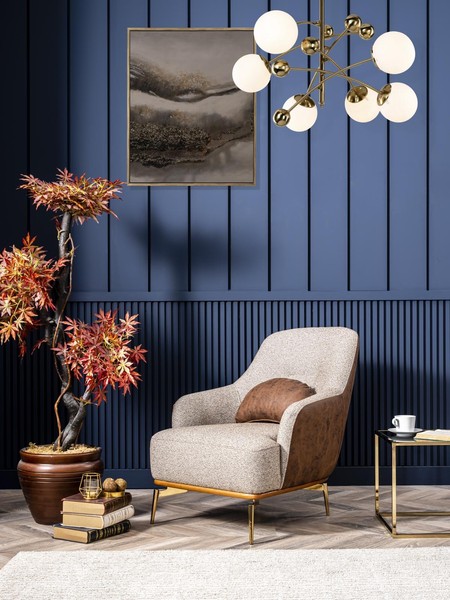 Sessel 1 Sitz Einsitzer Luxus Polster Sitz Design Grau Neu Wohnzimmer-image