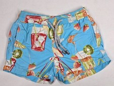 Vilebrequin Toddler Boys Swim Trunks Sz 2T Blue Tropical Fruit Cocktails Lined