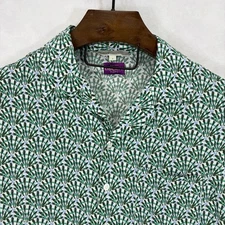 Onia Shirt Mens Small Liberty Fabric Camp Collar Khan Mistletoe Button Up