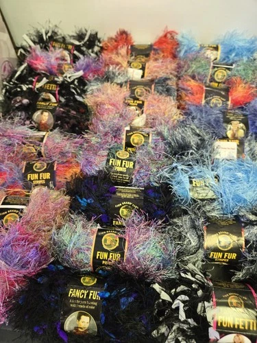 HUGE Lot Of Lion Brand Fun Fur Yarn All Brand New!! image 4