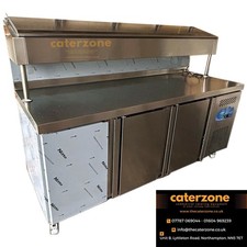 3 Doors Refrigerated Sandwich & Pizza Prep Counter With Fitted Castors-B GRADE