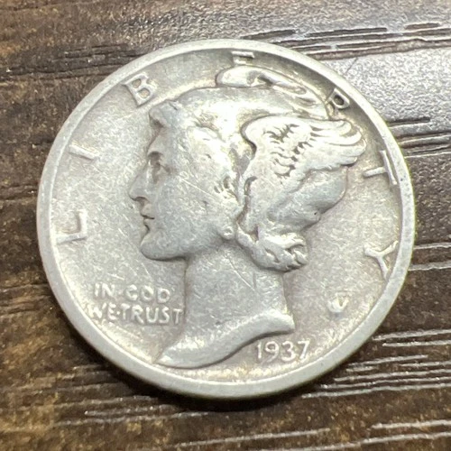 1937 MERCURY SILVER DIME ACTUAL Coin Get Today & Save & Fill Your Collection