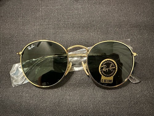 Ray Ban RB3447 001 50-21 Round Metal Sunglasses w/ Case BRAND NEW