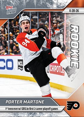 2025 Topps Now Porter Martone 1st teen w/ GWG in First 2 Career Playoff Games