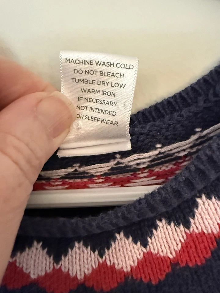 Gymboree Girls Size 6 Yorkie Dog Fair Isle Sweater Dress Short Sleeve Navy - Image 4 of 4