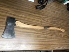 Vintage Unmarked  Single Bit Axe Head With Jim Dandy Handle