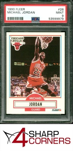 1990 FLEER #26 MICHAEL JORDAN BULLS HOF PSA 9
