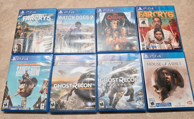 Sony PlayStation 4 PS4 8-Game Lot Far Cry 5/6 Watch Dogs 2 Saints Row Quarry