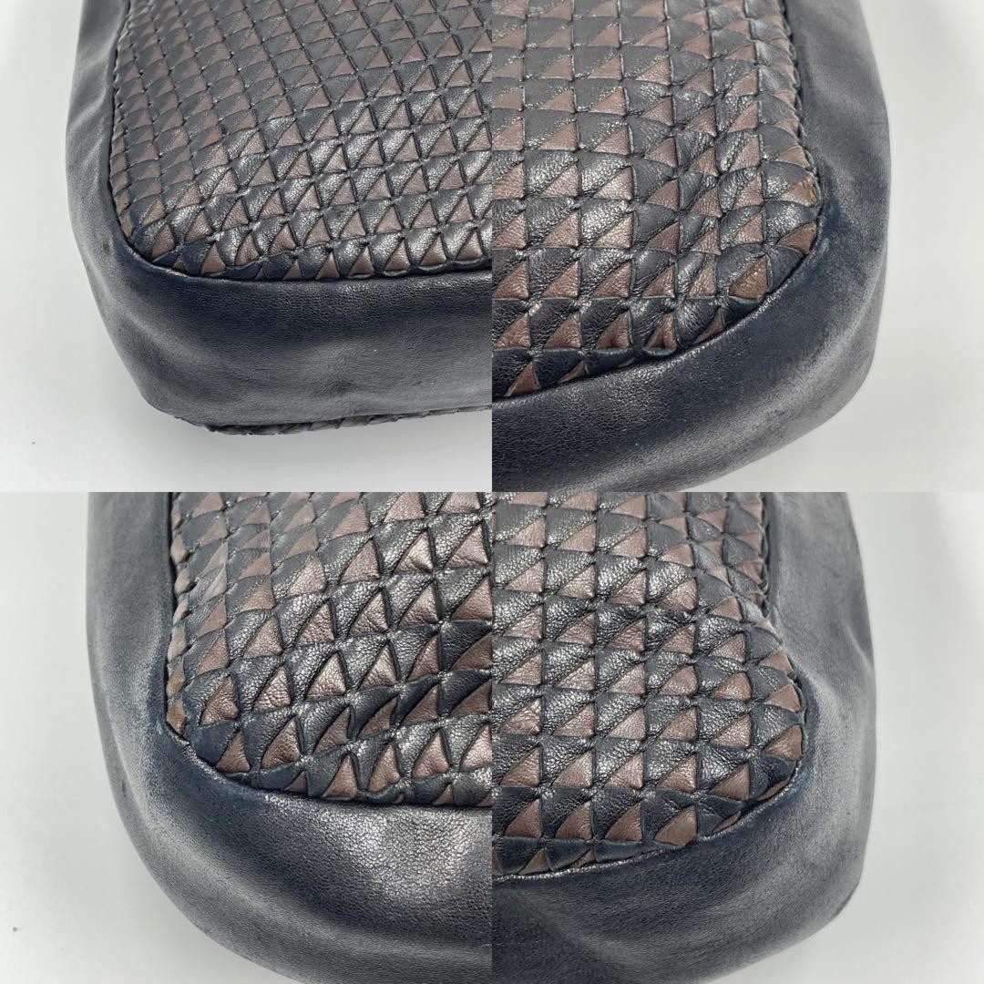 Bottega Veneta Women's Shoulder Bag Hobo Leather Intrecciato Black Vintage thumbnail 16