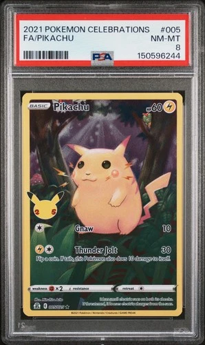 2021 POKEMON CELEBRATIONS #005 FULL ART/PIKACHU PSA 8