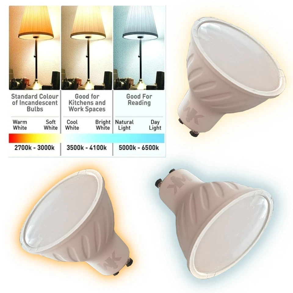 GU10 LED Spotlight Bulbs Bright Energy Saving Lamps Cool White Daylight 5W 6500K - Image 3 of 4