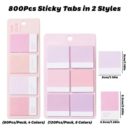 800Pcs Sticky Tabs, Gradient Color Index Tabs for Annotating Books, Pastel - Picture 2 of 7