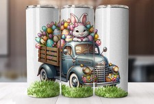 Easter Truck seamless 20oz Skinny Tumbler Sublimation Template Design