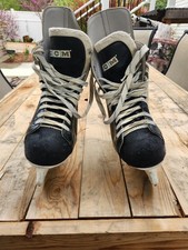CCM Champion 90 Ice Hockey Skates Black White SL-1000 Blades Mens Size 8