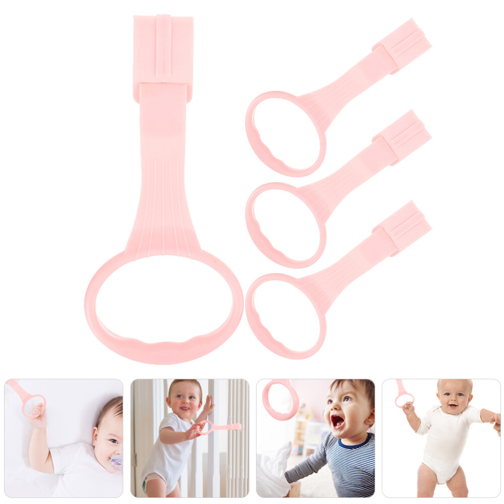4 Pcs Crib Children's Bed Pull Ring Infant Rings Baby Stand up Travel Newborn-image