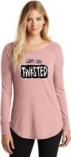 Womens Yoga T-shirt Lets Get Twisted Long Sleeve Tunic