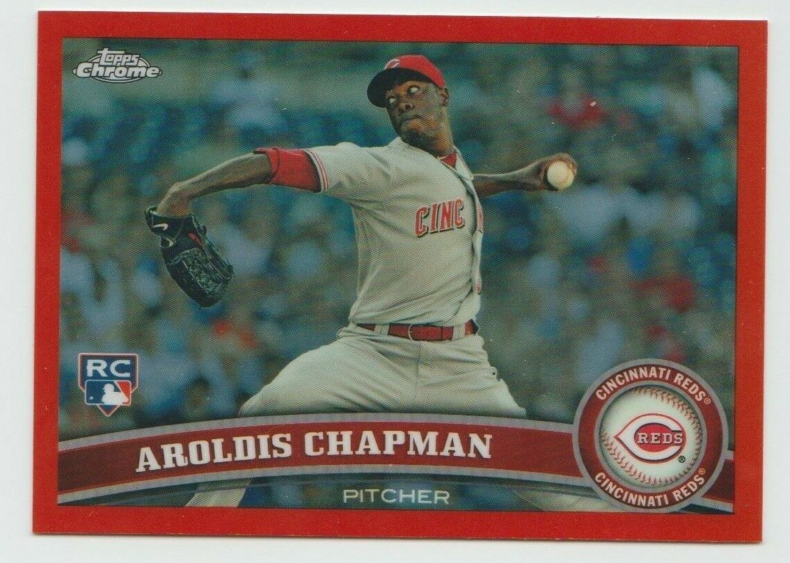 2011 Topps Chrome Orange Refractor #68 Aroldis Chapman Rookie Reds/Yankees