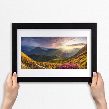 Cornici Legno MDF Foto Poster Cornice Moderna 30x20 Montagne Prato Sole