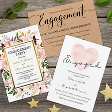 Premium Personalised Engagement Party Invitations Invites with Envelopes (E1)