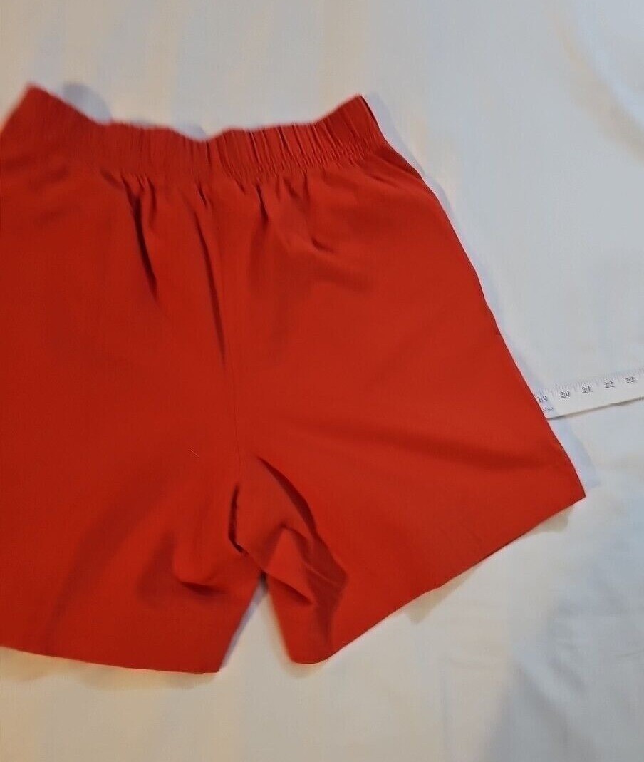 Vintage Nike High Waist Pleated Cotton Shorts Pull-on Red / Orange Large thumbnail 5