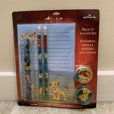 Disney Lion King Hallmark Stationery Set Back to School Kit 6 Pcs Pencils Ruler