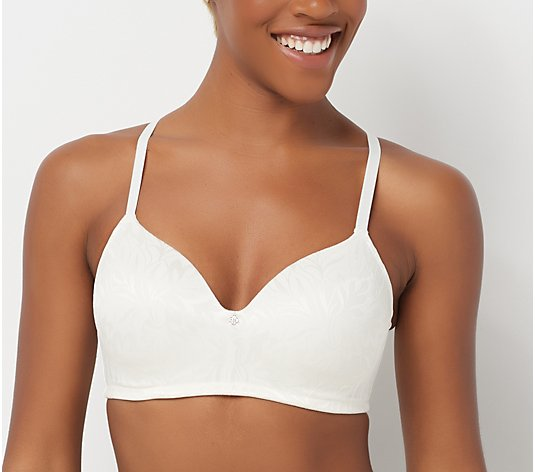 Breezies Jacquard Shine Wirefree T-Shirt Bra-Vanilla-44B-NEW