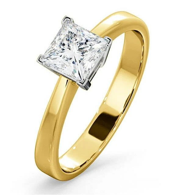 Bague solitaire diamant 2025 or jaune 18 carats