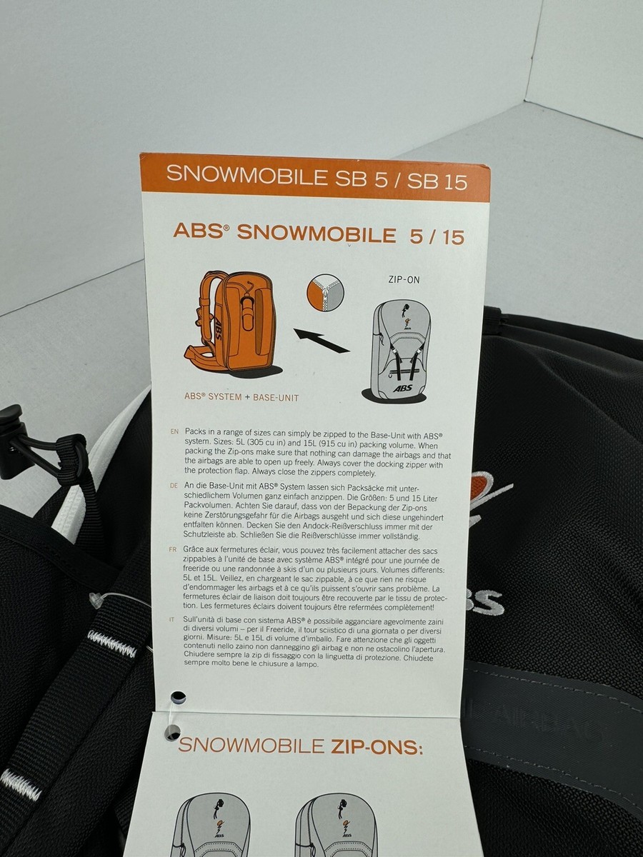 ABS Avalanche Backpack Vario SB15 XT Zip Off Bag NWT Snowboard