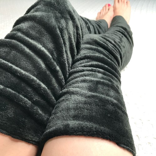 Long Black Fleece Leg Warmers Winter 