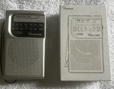 Vodior VX AM/FM Battery Operated Portable Radio Silver New in Box 