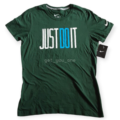 NWT Nike WOMEN'S Just Do It Slim Distressed Font Logo T-Shirt